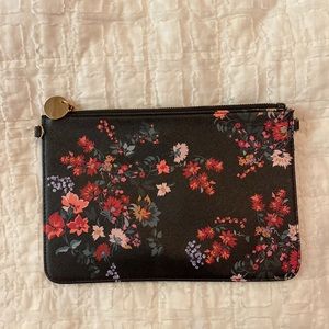 Black floral wristlet/crossbody